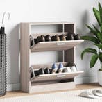 vidaXL Schoenenkast met 2 vakken eiken-look hout, Verzenden, Nieuw