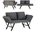 Polyrotan Tuinbank Grijs 176x56x81cm Binnen of Buiten geb..., Tuin en Terras, Verzenden, Nieuw