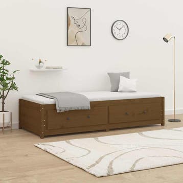 vidaXL Slaapbank 80x200 cm massief grenenhout honingbruin, Eenpersoons, Bruin, Verzenden, Nieuw