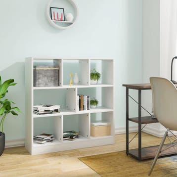 Staande Opbergkast / Boekenkast – 8 Vakken – Roomdivider Wit, Huis en Inrichting, Kasten | Boekenkasten, Verzenden, 100 tot 150 cm
