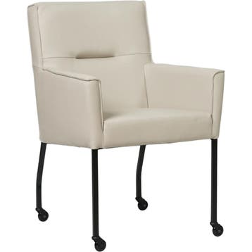 Set van 4 Leren eetkamerstoelen Lucky - Toledo Misty, Ophalen of Verzenden, Nieuw, Leer