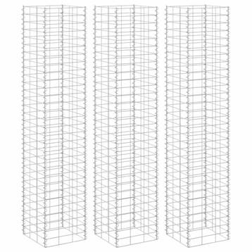 vidaXL Schanskorf plantenbakken 3 st verhoogd 30x30x150 cm, Verzenden, Minder dan 60 cm, Nieuw, Metaal