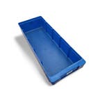 Stellingbak, 400x150x80 mm, blauw kunststof, gebruikt, Ophalen of Verzenden