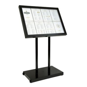 Securit zwart hamerslag staal wit 8xA4 informatiedisplay, Verzenden