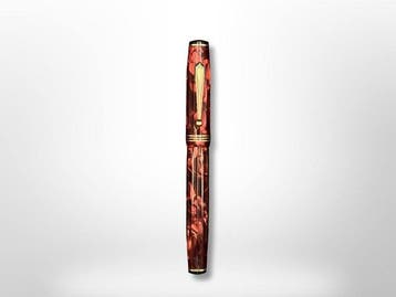Parker - Parkette de Luxe Red & Black Marbled - Dated 1937, Verzamelen, Pennenverzamelingen, Nieuw