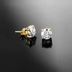 Geelgouden Moissanite Oorknopjes | 1 - 4 ct | My Moissanite, Ophalen of Verzenden, Nieuw, Goud, Met edelsteen