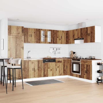 vidaXL Wastafel onderkast Porto 2 st Bruin 80 x 46 x 81,5 cm, Verzenden, Nieuw