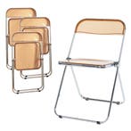 Klapstoel set van 4 Pornainen 74x46x47 cm oranje transparant, Huis en Inrichting, Stoelen, Verzenden, Nieuw