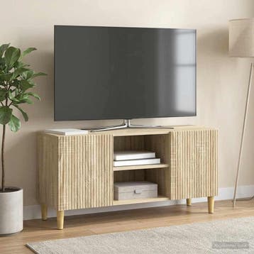 vidaXL TV-kast 102 x 34,5 x 50 cm Sonoma Eiken Bewerkt hout, Minder dan 50 cm, Verzenden, Nieuw, Minder dan 100 cm