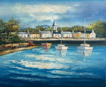 Europese school (XIX) - Reflets sur la rive