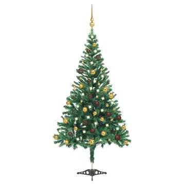 vidaXL Kunstkerstboom met verlichting en kerstballen 910, Verzenden, Nieuw