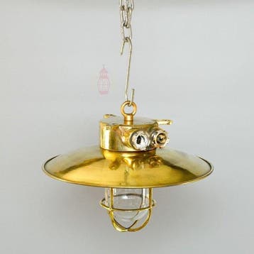 Plafondlamp - Messing, Glas