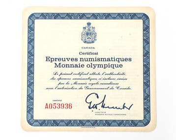Een doos zilveren munten, Olympische Spelen Montreal, 1976