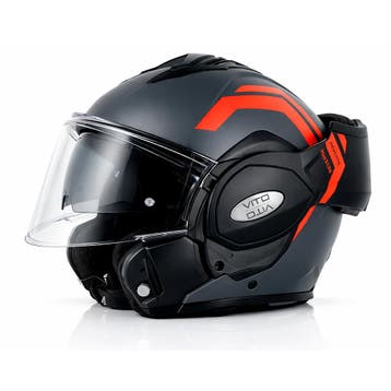 Vito Systeemhelm Reverse Mat Grijs/Oranje, Fietsen en Brommers, Nieuw