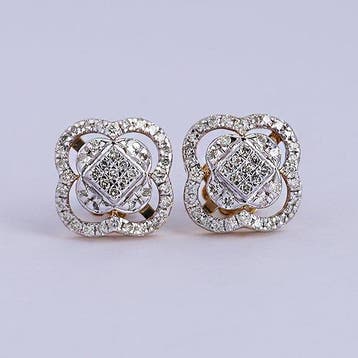Oorstekers - 14 karaat Geel goud - 0.71ct. tw. Diamant, Sieraden, Tassen en Uiterlijk, Antieke sieraden