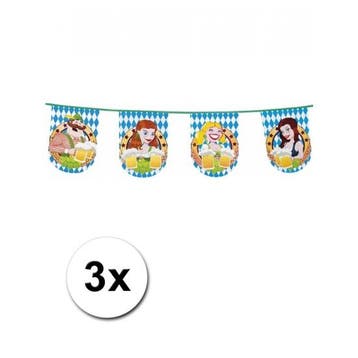 3x Bier feest vlaggenlijn/vlaggetjes - Bierfeest/Oktoberfest, Ophalen of Verzenden, Nieuw