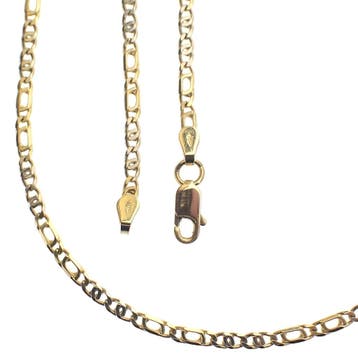 Bicolor gouden marineschakel ketting, Sieraden, Tassen en Uiterlijk, Kettingen, Ophalen of Verzenden, Gebruikt, Overige kleuren