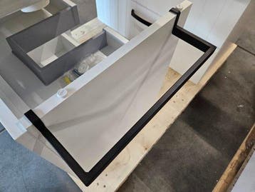 Handdoekrek voor zijkant badmeubel 35 x 10 cm mat zwart, Ophalen of Verzenden, Nieuw, Bad