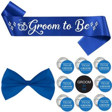 Groom to Be sjerp en dasstrik zwart met goud, Verzenden, Zwart, Nieuw, Accessoires