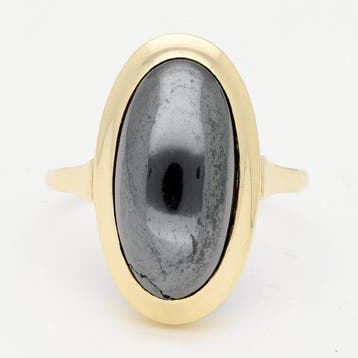 Ring - 14 karaat Geel goud - Hematiet, Nieuw
