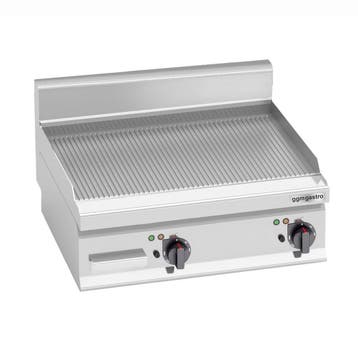 GGM Gastro | Elektrische bakplaat - 8kW - Geribbeld - |, Huis en Inrichting, Verzenden, Nieuw, Kop(pen) en/of Schotel(s)