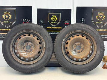 2 stuks 185/65R15 Opel Combo stalen velgen met zomerbanden, 15 inch, Banden en Velgen, 185 mm, Zomerbanden