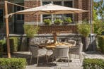 Siesta premium zweefparasol 350 cmØ houtlook frame sand 4, Tuin en Terras, Parasols, Ophalen of Verzenden, Nieuw