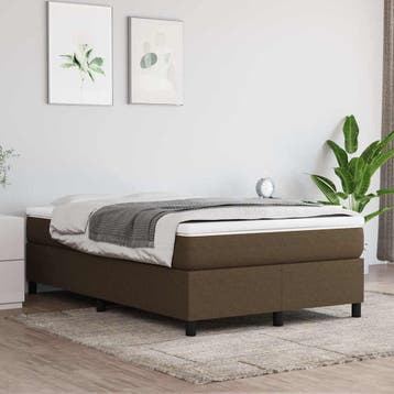 vidaXL Boxspring bed 120x200 cm stof donkerbruin, Bruin, Verzenden, Nieuw, Twijfelaar