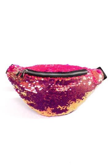 KIMU® Heuptasje Pailletten Rond Roze Goud Heuptas Omkeerbare, Ophalen of Verzenden, Nieuw, Roze, Overige typen