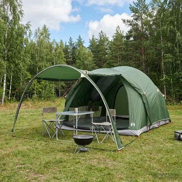 vidaXL Tunneltent Groen 6-persoons Polyester en staal, Verzenden, Nieuw, Tot en met 2