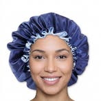 Blauwe Satijnen Slaapmuts / Haar bonnet van Satijn / Satin h, Ophalen of Verzenden, Nieuw