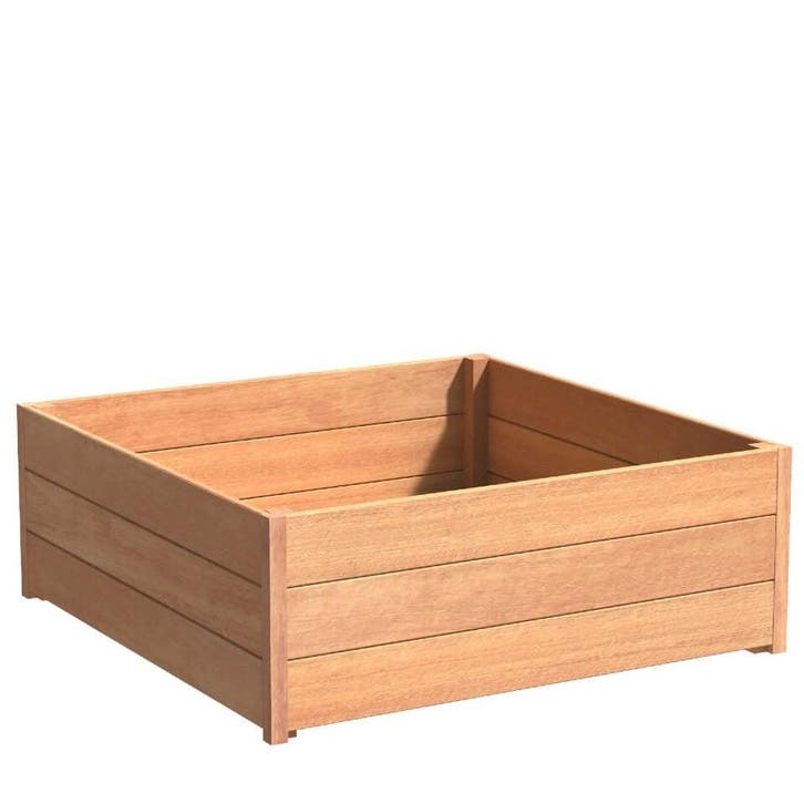Hardhouten plantenbak Sevilla 120x120x43,5cm - Met bodem, Tuin en Terras, Bloembakken en Plantenbakken, 30 tot 60 cm, 100 cm of meer