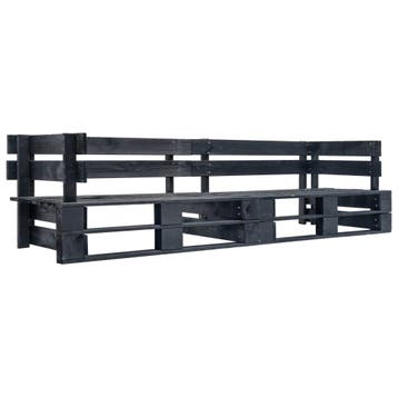 vidaXL Tuinbank 2-zits pallet hout zwart, Verzenden, Nieuw