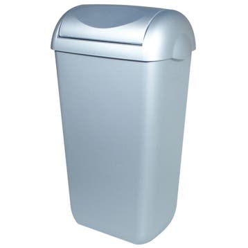 PlastiQline afvalbak 23l met swing-deksel PQSA23M - RVS-look, Huis en Inrichting, Woonaccessoires | Prullenbakken, Verzenden, Nieuw