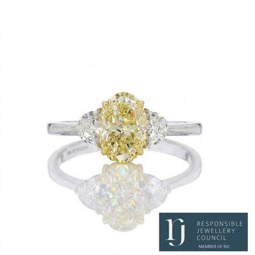 Ring - 14 karaat Witgoud - 1.57ct. tw. Diamant (Natuurlijk), Nieuw