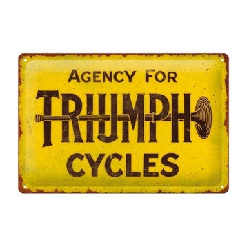 Agency for TRIUMPH Cycles reclamebord, Verzamelen, Merken en Reclamevoorwerpen, Ophalen of Verzenden, Nieuw