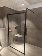 Showmodel inloopdouche mat zwart 120cm met planchet 0031, Ophalen, Nieuw, Glas, Douche