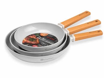 Cheffler 3-delige koekenpannenset, Huis en Inrichting, Keuken | Potten en Pannen, PFAS-vrij, Ophalen of Verzenden, Nieuw, Koekenpan