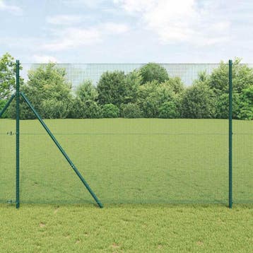 vidaXL gelast draadhek met grondbevestiging 25 x 1,6 m Groen, Verzenden, Nieuw, IJzer