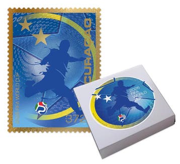 Gouden Postzegel WK Voetbal - Curacao, Postzegels en Munten, Verzenden, Gestempeld