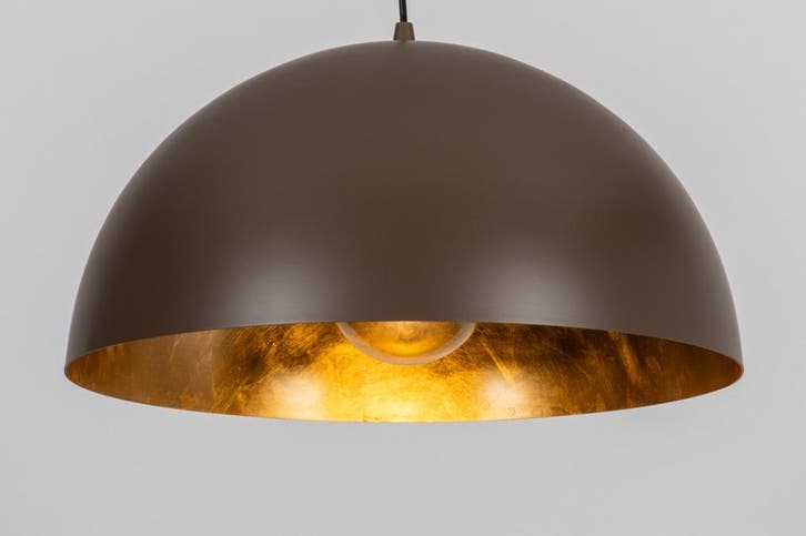 Rietveld Hanglampen - Bruin, Goud - Metaal, Huis en Inrichting, Lampen | Hanglampen, Verzenden