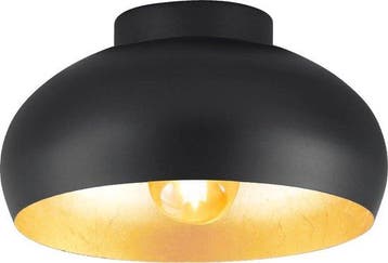 EGLO Mogano 2 Plafondlamp - E27 - Ø28 cm - Zwart|Bladgoud, Verzenden, Nieuw