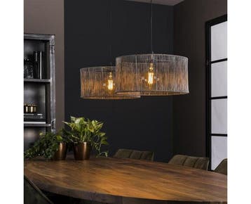 Hanglamp Stringshade 2 lampen - Zwart nikkel, Ophalen of Verzenden, Nieuw