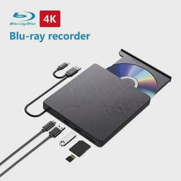 Externe 5-in-1 Blu-ray Drive: BD/DVD/CD Brander & Lezer voor, Verzenden, Nieuw