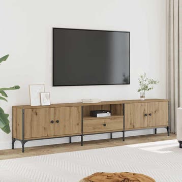 vidaXL Tv-meubel met lade 200x25x44 cm bewerkt hout, Verzenden, Nieuw, Overige houtsoorten