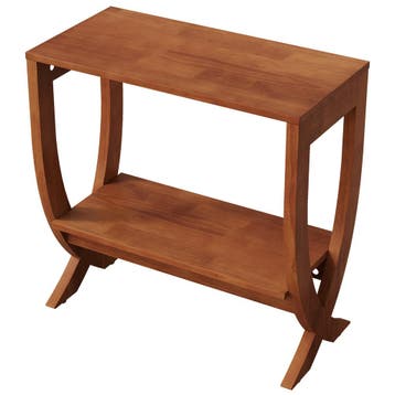 Tribesigns 60 cm banktafel van massief hout met gebogen pote, Verzenden, Zo goed als nieuw