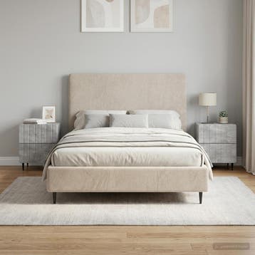 vidaXL Nachtkastje 2 st Betongrijs 43 x 34,5 x 49,5 cm, Minder dan 45 cm, Verzenden, Nieuw, Minder dan 55 cm