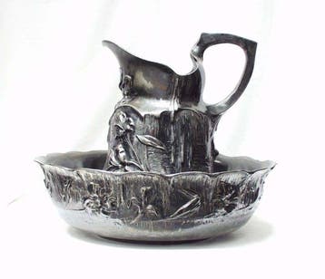 Art Nouveau Lampetstel (2) - Tin