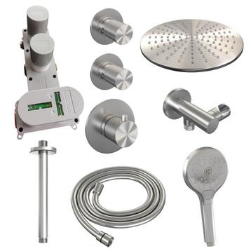 Brauer Brushed Carving Thermostatische Regendoucheset Inbouw, Ophalen of Verzenden, Nieuw
