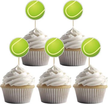 Tennis taart en cupcake topper set 13-delig, Sport en Fitness, Tennis, Ophalen of Verzenden, Nieuw, Overige typen